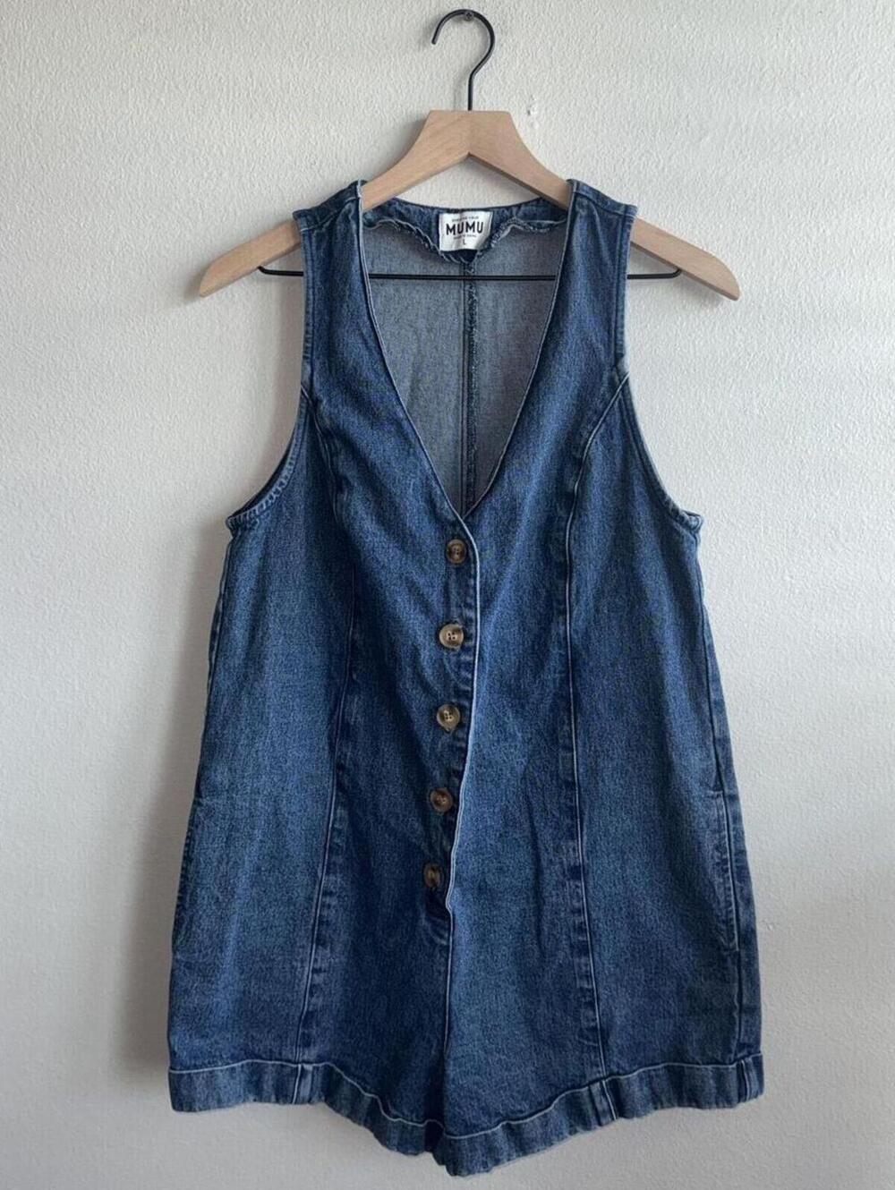 Show Me Your Mumu San Diego Romper Large | Button Front Sleeveless